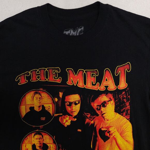 TMC The Meat Guys Band Casual Long Sleeve Crew Neck T Shirt Mens Size S Back - Picture 1 of 9